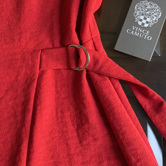 Vince Camuto Flutter Sleeve Rumple Side Tie Dress. - Picture 10 of 14